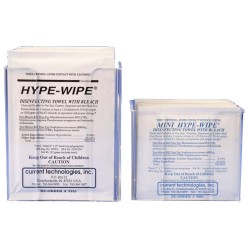 Mini Hype Wype Bleach Towelettes, Case (100 Towelettes per Case)